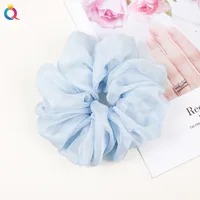 Scrunchie Clasico Plisado - Celeste