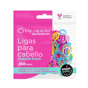 Bolsa De 250 Ligas De Hule Para Cabello Pastel By Apple