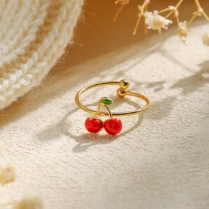 Anillo "Cherry Sweet" – Acero Inoxidable Chapado 14K