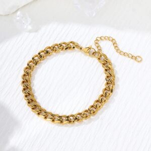 Pulsera Cuban Bold Golden – Cadena de Eslabones Acero Inoxidable