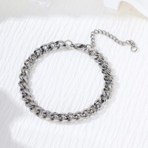 Pulsera Cuban Bold Silver – Cadena de Eslabones Acero Inoxidable