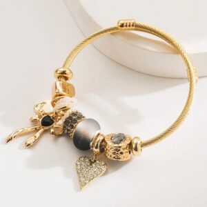 Brazalete Bowheart Charm Negro – Acero Inoxidable 304