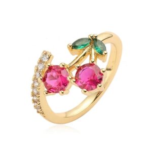Anillo Ajustable Cherry Glam - Cobre & Circonias