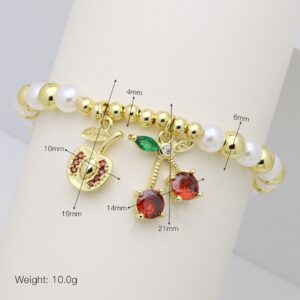 Pulsera Cherry Apple – Cobre & Perla Artificial