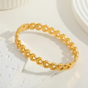 Brazalete Love Link Dorado – Acero Inoxidable Chapado en Oro 14K