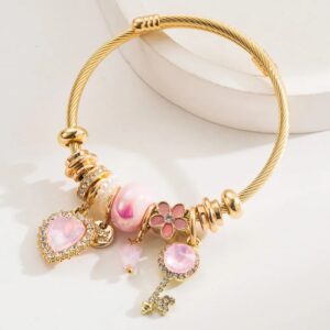 Brazalete Charm Fantasy Rosado - Acero Inoxidable 304