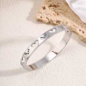 Brazalete Silver Heart – Corazones Acero Inoxidable 304