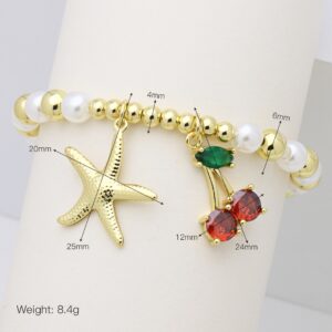 Pulsera Cherry Starfish– Cobre & Perla Artificial