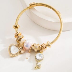 Brazalete Charm Fantasy Blanco - Acero Inoxidable 304