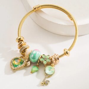 Brazalete Charm Fantasy Verde - Acero Inoxidable 304