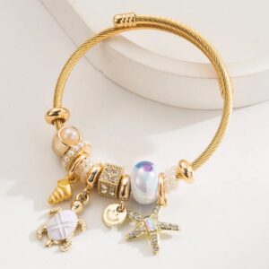 Brazalete Charm Marino Blanco - Acero Inoxidable 304