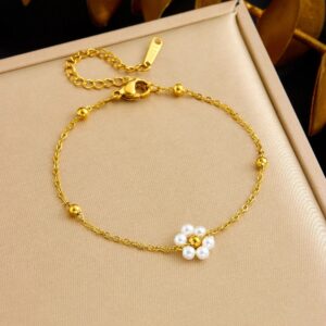 Pulsera Flor Encanto - Acero Inoxidable 304 Oro 18K