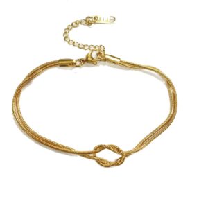 Pulsera Minimalista Nudo Dorado - Acero Titanio 18K