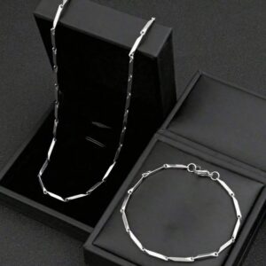 Set Collar & Pulsera Rectangular – Acero Inoxidable