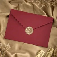 Sobre Elegante con Sello Decorativo – Rojo