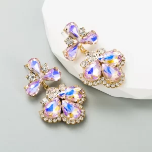 Pendientes Crystal Bow Rosa