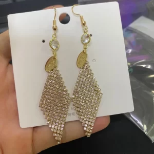 Pendientes Rombo Brillante Dorados