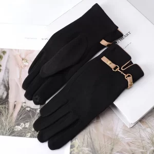 Guantes Con Detalle Metálico Negros