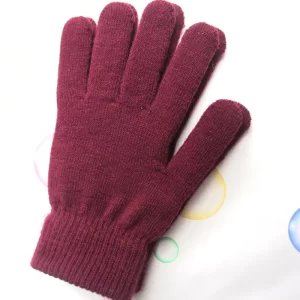 Guantes Tejidos Rojo Oscuro