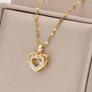 Collar Corazón de Lujo Acero Inoxidable