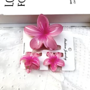 Set de Pinzas Flor (3 Piezas) Rosa Degradado