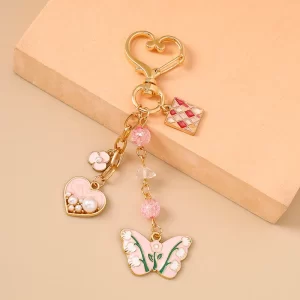 Llavero Mariposa Amor Rosa