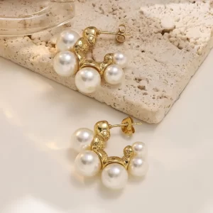 Aretes C-Shape Pearl Glow