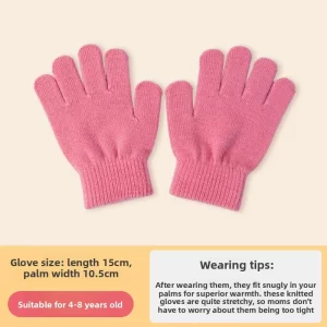 Guantes Tejidos para Niños Rosa Melocoton