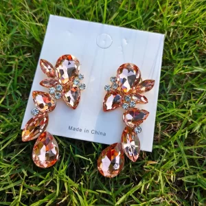 Pendientes Crystal Drop Champán