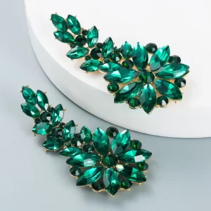Pendientes Luxury Florales Glam Verdes