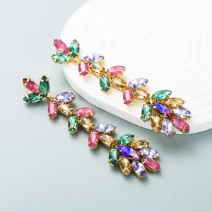Pendientes Largos Florales Colores