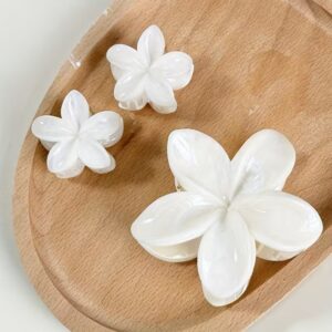 Set de Pinzas Flor (3 Piezas) Blancas