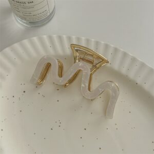 Pinza Golden Wavey - Blanco