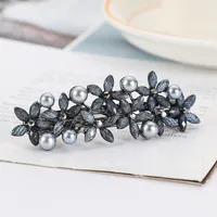Broche Floral Pearl - Negro