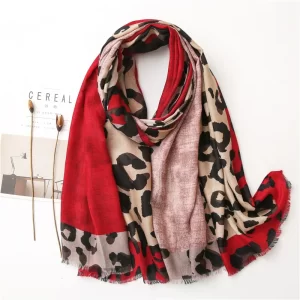 Bufanda Leopardo Urbano Roja