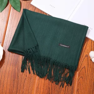 Bufanda Clásica Cashmere Verde Oscuro