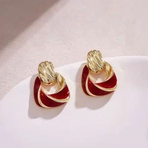 Aretes Golden Twist Red