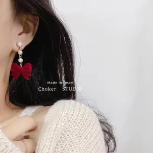 Aretes Velvet Pearl Bow