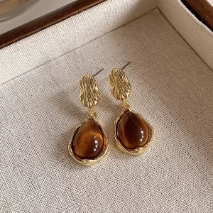 Aretes Golden Amber Drop