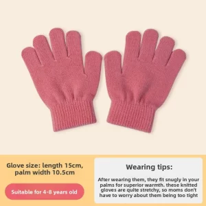 Guantes Tejidos para Niños Rosa Arena