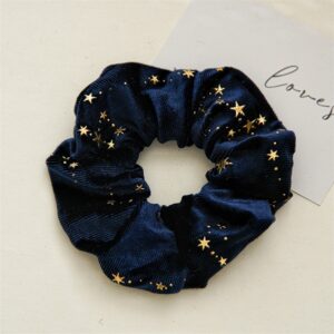 Scrunchie Velvet Galaxy - Azul