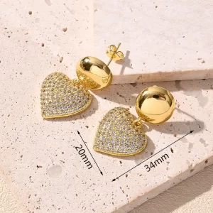 Pendientes Corazón Glam Golden Heart