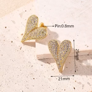 Aretes Heart Glow Dorados