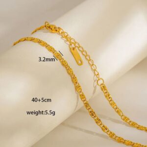 Cadena Byzantine Acero Inoxidable 18K