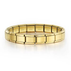 Brazalete Italiano Dorado Acero Inoxidable
