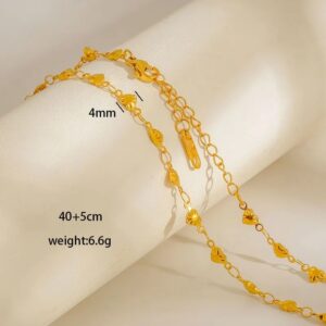 Cadena Dainty Heart Acero Inoxidable 18K
